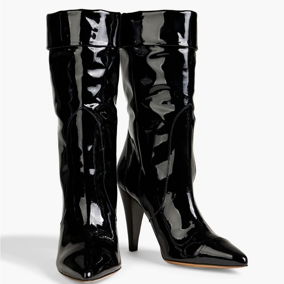 NIB IRO Paris Ully Patent-Leather High Heel Boots in Black - FR 40 / US 8.5 - Picture 2 of 16
